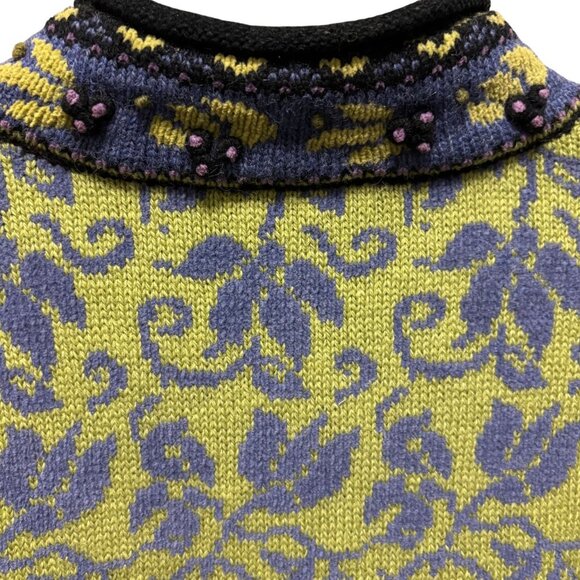 Vintage Icelandic Design Wool Blend Cardigan Sweater Jacket Lined Size M - Picture 6 of 10